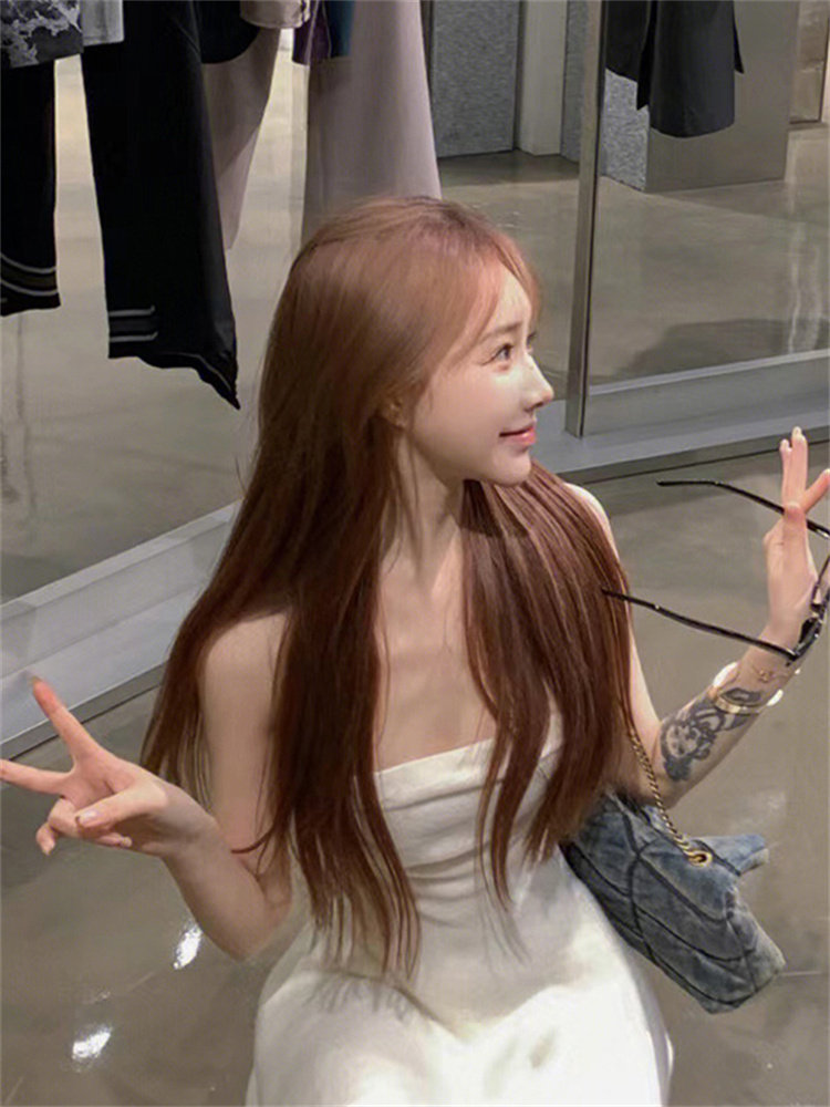 BIRTHDAY PARTY DRESS HIGH-END LIGHT LUXURY NICHE PARTY ADULT DRESS TEMPERAMENT ONE-SHOULDER BANDEAU DRESS