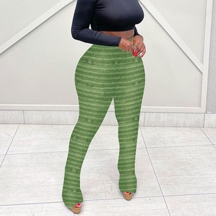 High waisted sexy hip lifting striped pants 高腰性感提臀长裤