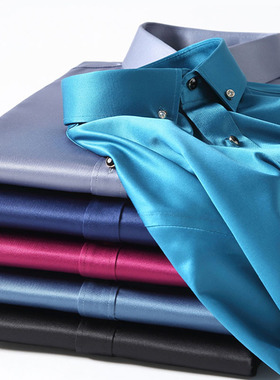 Minimalist long sleeved lapel fitted shirt长袖翻领修身衬衫男