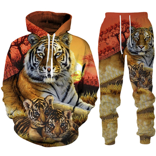 Long sleeve printed sports pants suit for men 印花运动裤套装