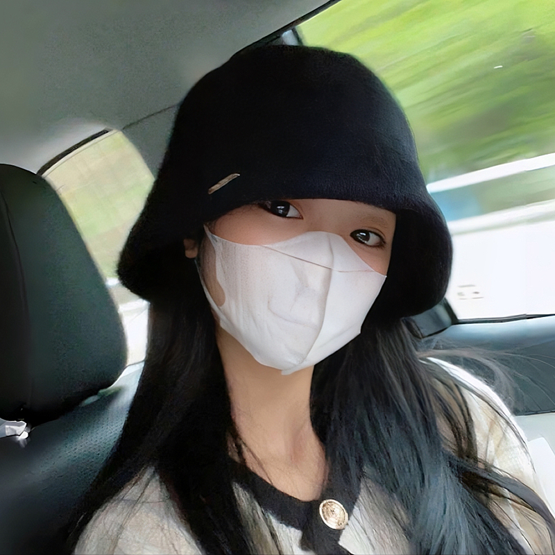 渔夫帽黑色素颜显脸小保暖水桶帽