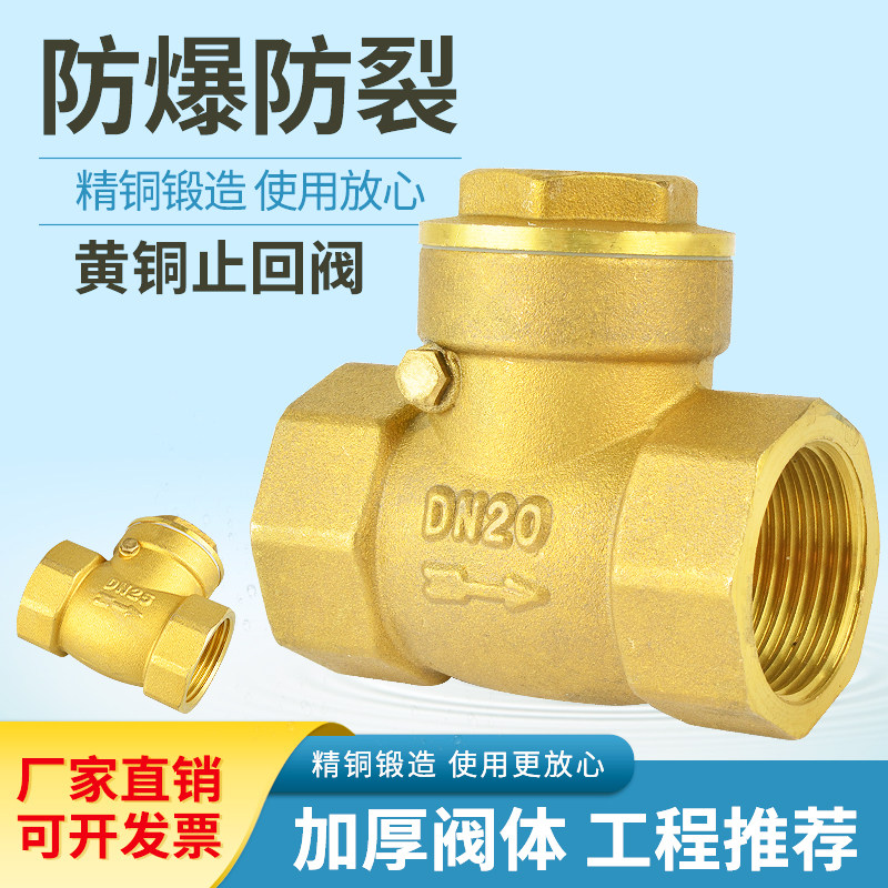 全铜卧式止回阀单向阀逆止阀工程4分6分1寸dn15 20 25 32 40 50