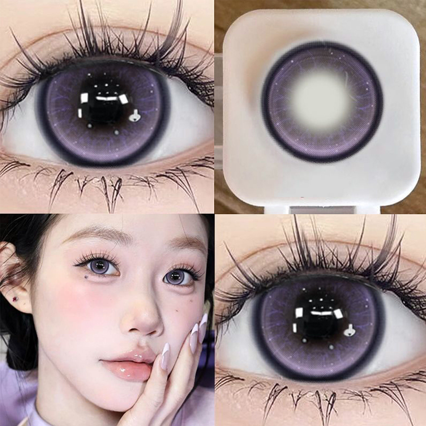 眸色美瞳日抛30片紫色混血大直径cos彩色隐形眼镜正品官方旗舰店