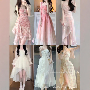 夏季 女士吊带裙子连衣裙女夏高级感韩系海边度假风 新款 十三行女装