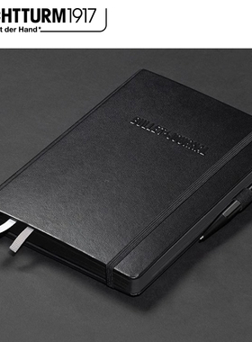 LEUCHTTURM1917德国灯塔子弹笔记本全黑隐逸收藏礼盒套装宝珠笔商务办公签字笔无酸纸A5点阵内页笔环商务礼品