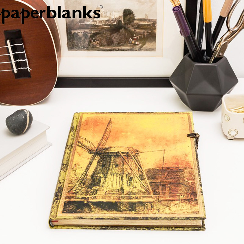 paperblanks装饰原图纪念款复古笔记本手帐伦勃朗风车无酸纸创意简约