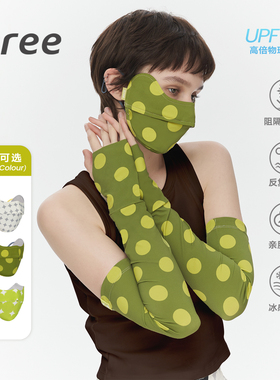 波点冰感防晒面罩护眼角口罩冰袖