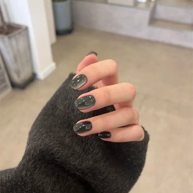高定黑色猫眼气质穿戴甲短方高级显白手工美甲甲片日常百搭假指甲,彩妆/香水/美妆工具,穿戴甲/甲片,淘宝优惠券,粉丝福利购,淘宝优惠卷