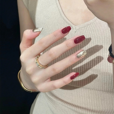 纯手工穿戴甲2025年新款中长款