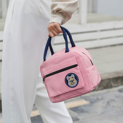 小熊饭盒帆布卡通便当妈咪女包