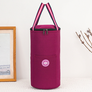 保温桶袋子带饭手提袋圆形饭盒袋保温袋铝箔学生上班族饭袋便当包