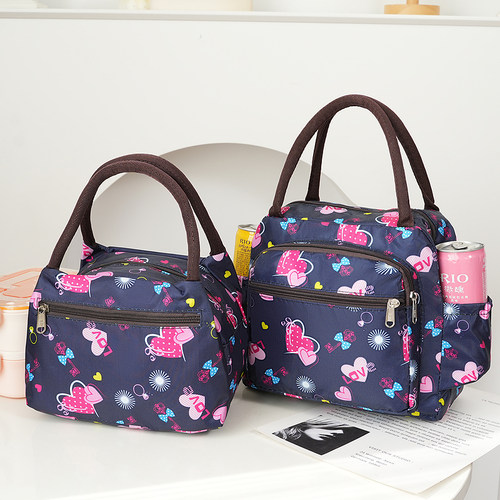 手提包时尚防水小布包加厚妈咪包饭盒包手拎袋化妆包午餐便当袋子