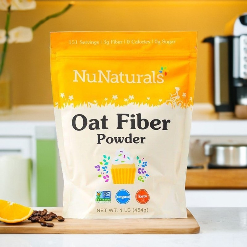 现货速发美国进口NuNaturals生酮饮食燕麦纤维粉烘焙即食健身