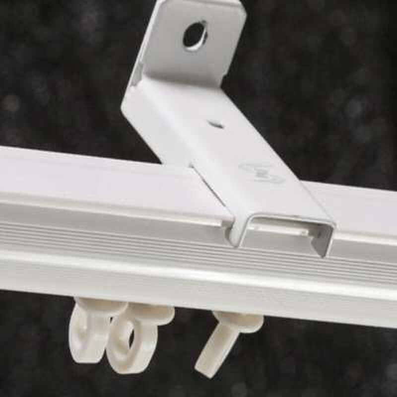 新款窗帘规带滑轮顶装盒子单双轨道侧装铝合金直轨配件挂钩导轨拉