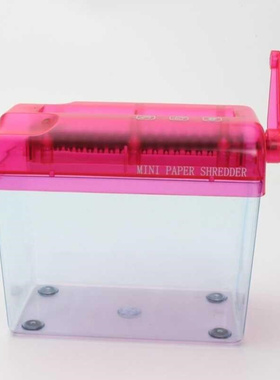 静音白纸办公室破碎耐用名片蓝色用品破碎机迷你家用手动碎纸机