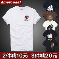 美洲海岸af短袖T恤男潮牌宽松圆领夏季大码休闲上衣纯棉ins体恤衫