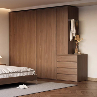 实木衣柜抽屉柜组合小户型家用储藏收纳一体平开门定制儿童大衣橱