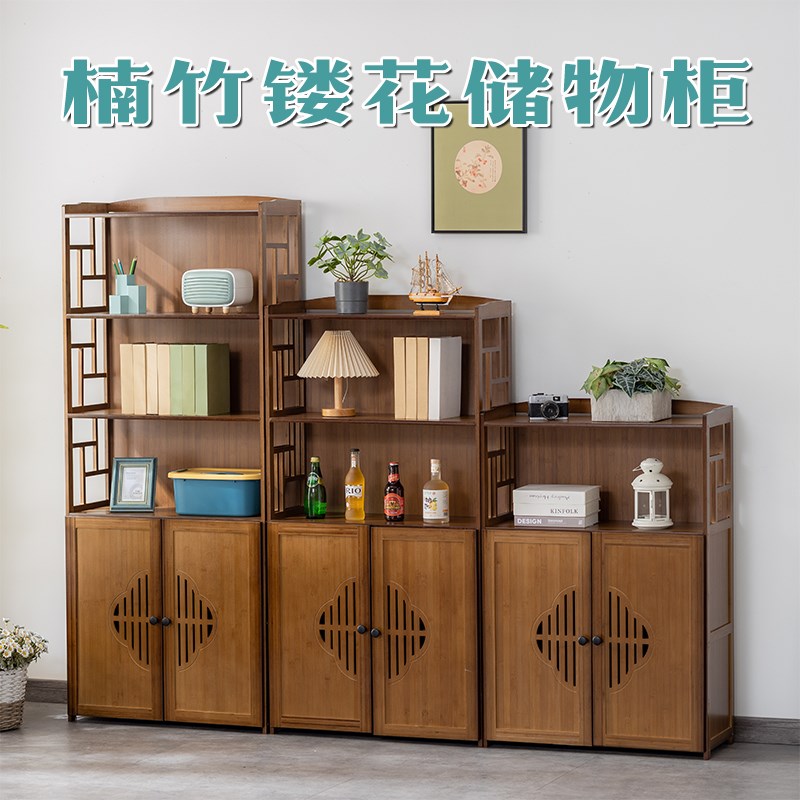 书架置物架落地简易柜子靠墙客厅多D层储物柜实木学生收纳家用书