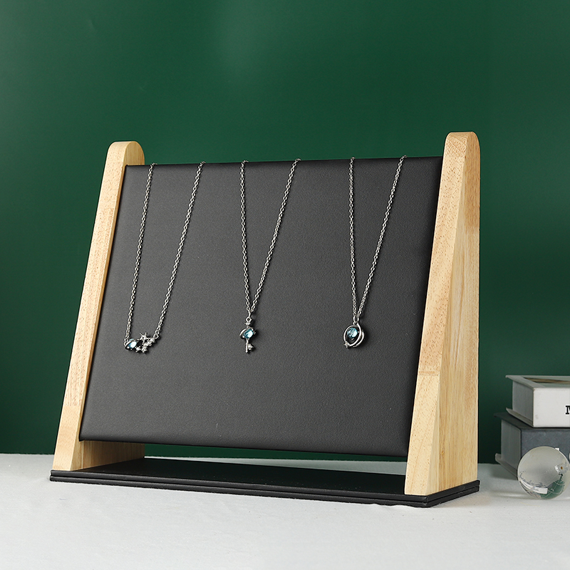 实木绒布项链架子展示架收纳首饰架挂吊坠托陈列道具摆摊饰品架子