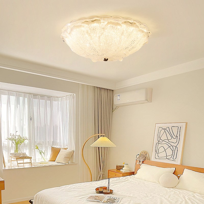 全铜卧室灯北欧创意轻奢水晶房间灯E现代简约网红全光谱护眼吸顶