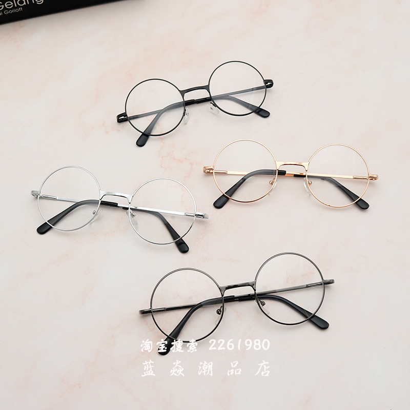 2021a潮时尚儿童复古眼镜框无镜片可爱小孩眼镜圆形框男童女童宝