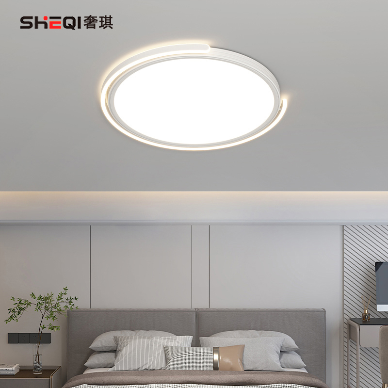 主卧室灯现代简约个性极简圆形主人房全光谱护眼超亮书房间吸顶灯