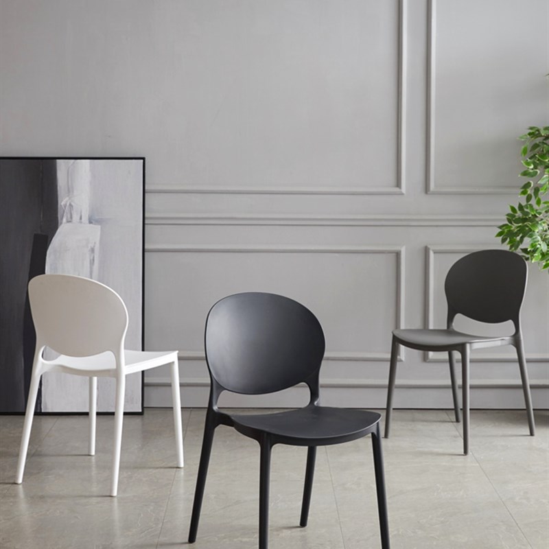 北欧靠背餐椅塑料椅子电脑椅餐桌椅懒人椅家用休闲椅子等位椅彩色