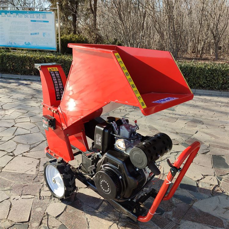 柴油动力树枝粉碎机 小型果园修建枝条粉碎机 V木材枝干破碎机