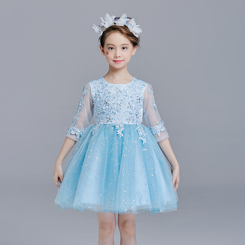 儿童礼服公主裙花童女童婚纱裙蓬蓬裙钢琴演出服