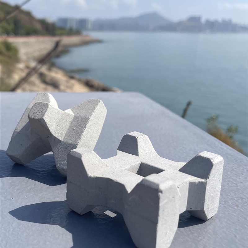 沧桑消波块水泥模型防波堤码头建筑海岸味道咸咸粗糙X质感桌面摆