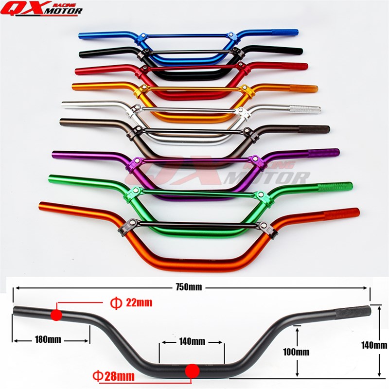 跨骑街车越野摩托车改装28mm变径车把加高方向把龙头把手带横杆