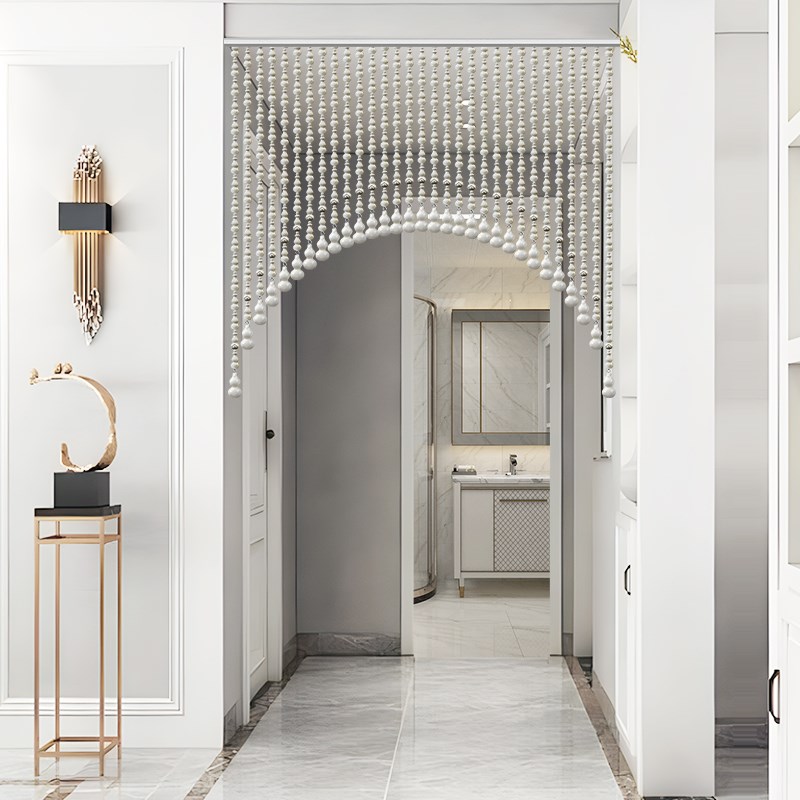 全桃木葫芦珠帘门对门帘隔断客厅卫生间过道家用厨房遮挡帘免打孔