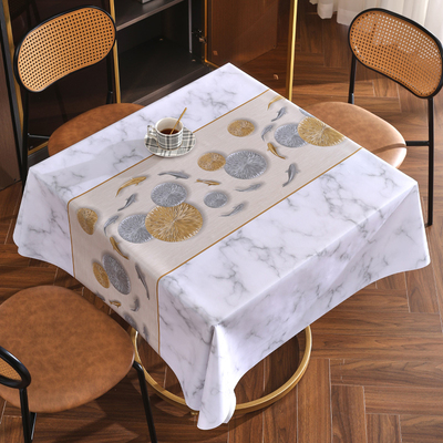 桌布免洗防油防水防烫正方形pvc台布桌垫轻奢高级感餐桌布茶几