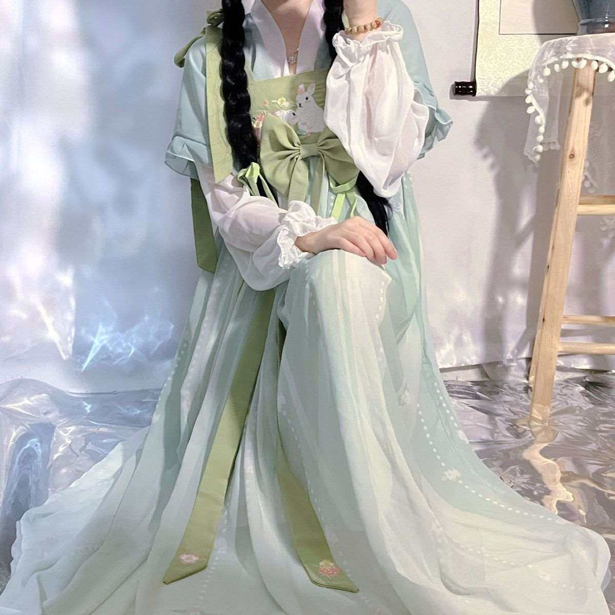 토끼 언어 베리 새로운 당나라 스타일 HANFU 귀여운 재미 작은 제나라