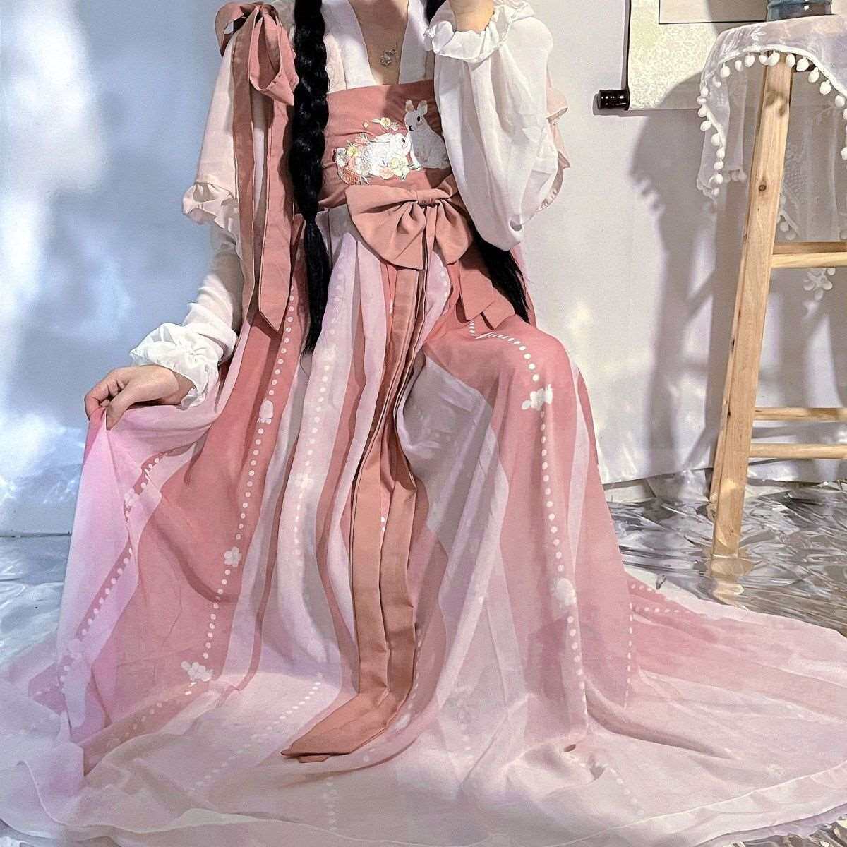 토끼 언어 베리 새로운 당나라 스타일 HANFU 귀여운 재미 작은 제나라