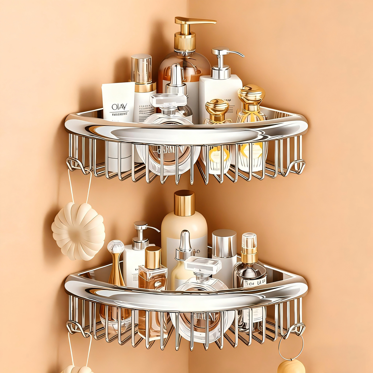 不锈钢免打孔实心加厚单双三角篮