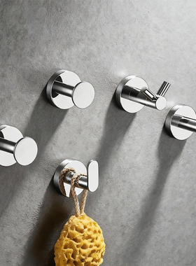 304不锈钢衣钩门后挂衣钩墙壁壁挂浴室挂钩卫生间玄关单钩衣帽钩