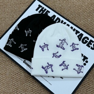 出口THRASHER男女街头嘻哈保暖滑板毛线帽时尚刺绣针织帽滑雪冷帽