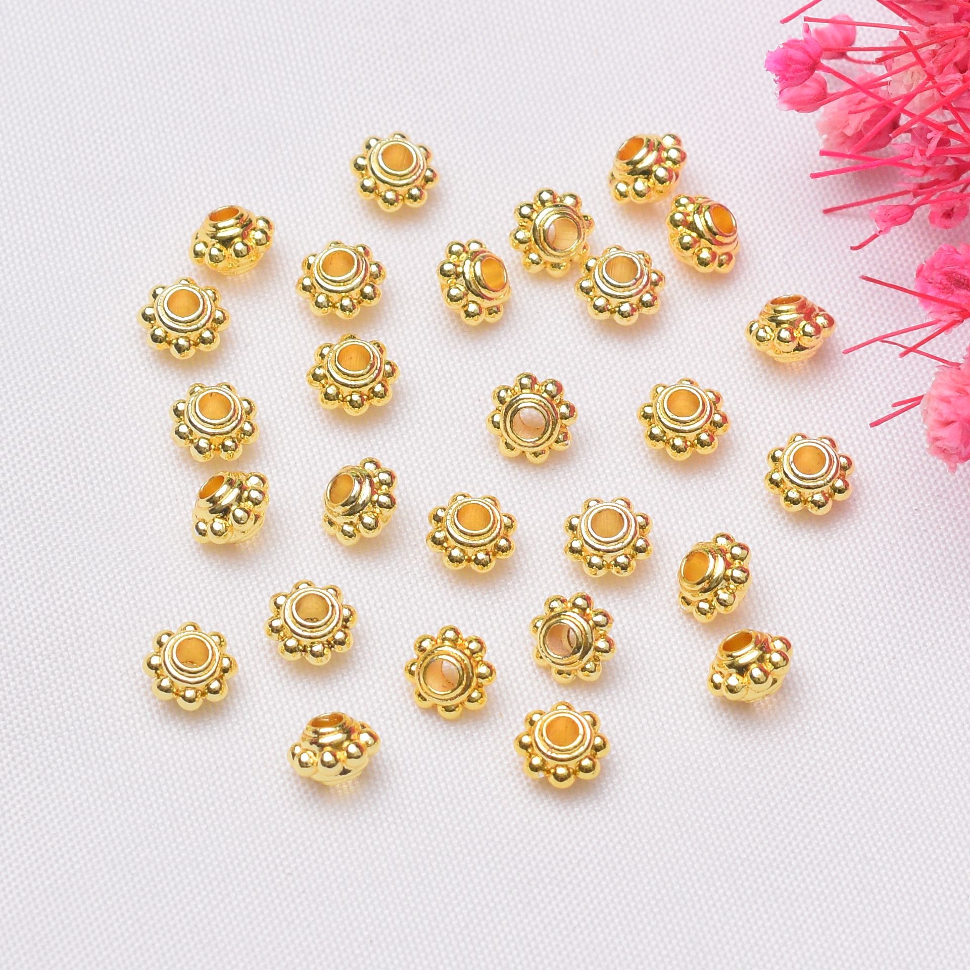 18K包金灯笼珠手串隔珠配饰diy