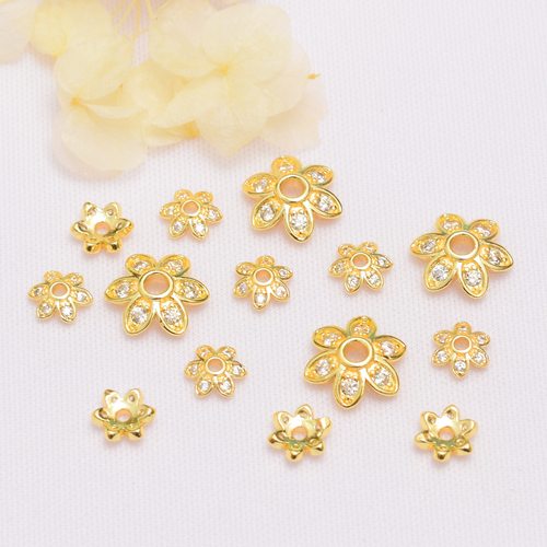 花托花瓣镶锆石手串花帽串珠饰品