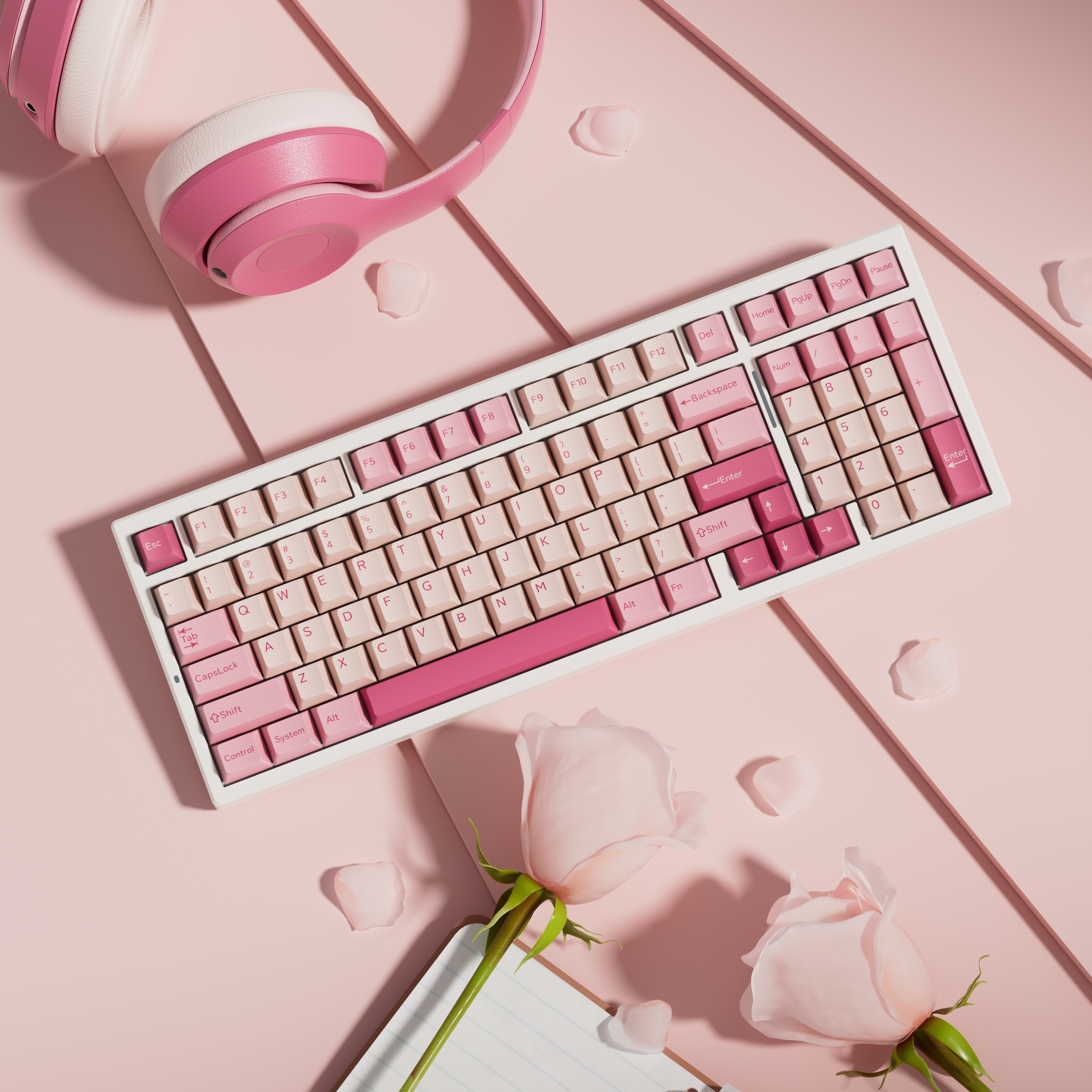 PBT双色注塑原厂高度粉色键帽