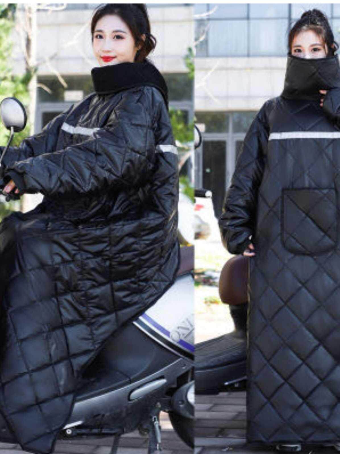 宝宝电动车挡风衣儿童防风服冬季防寒服接孩子放学神器保暖多功能