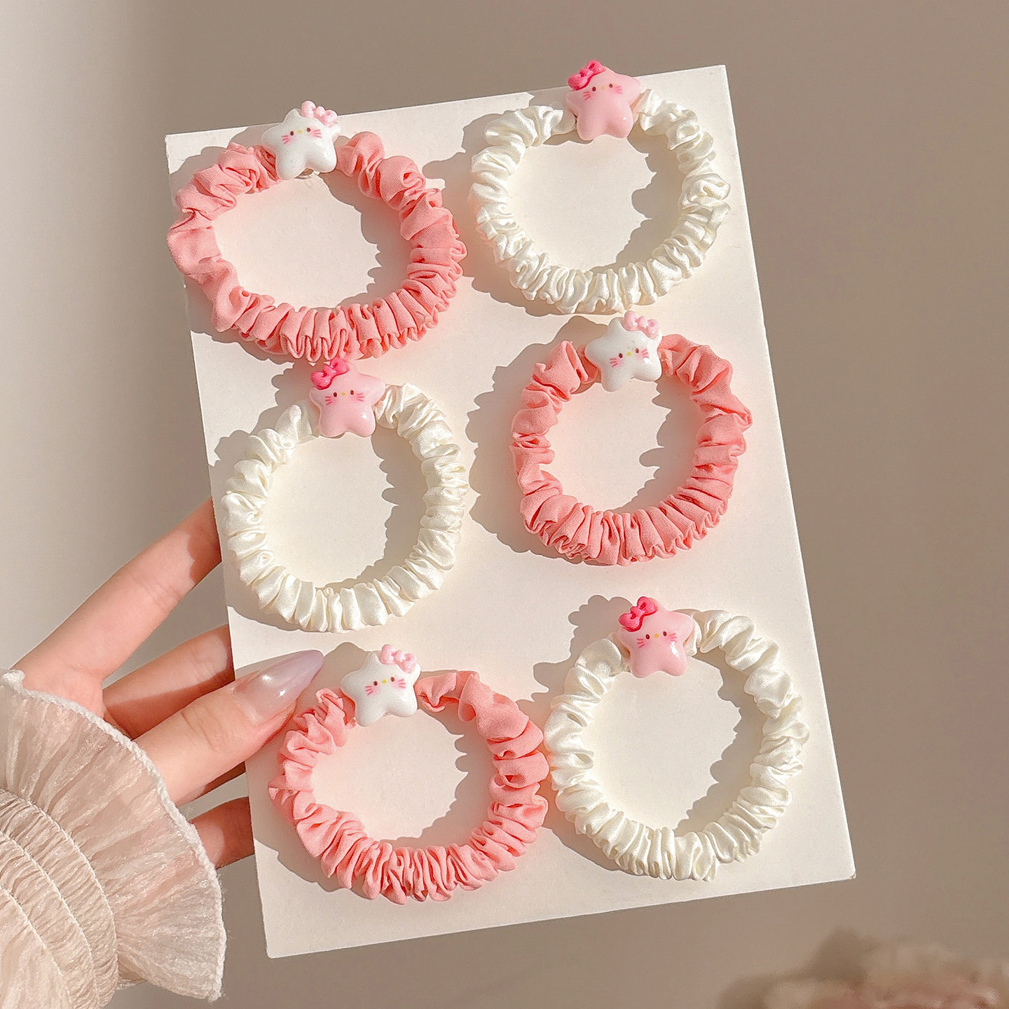 儿童发圈女童不伤发高弹力五角星头绳橡皮筋女孩卡通扎丸子头发绳