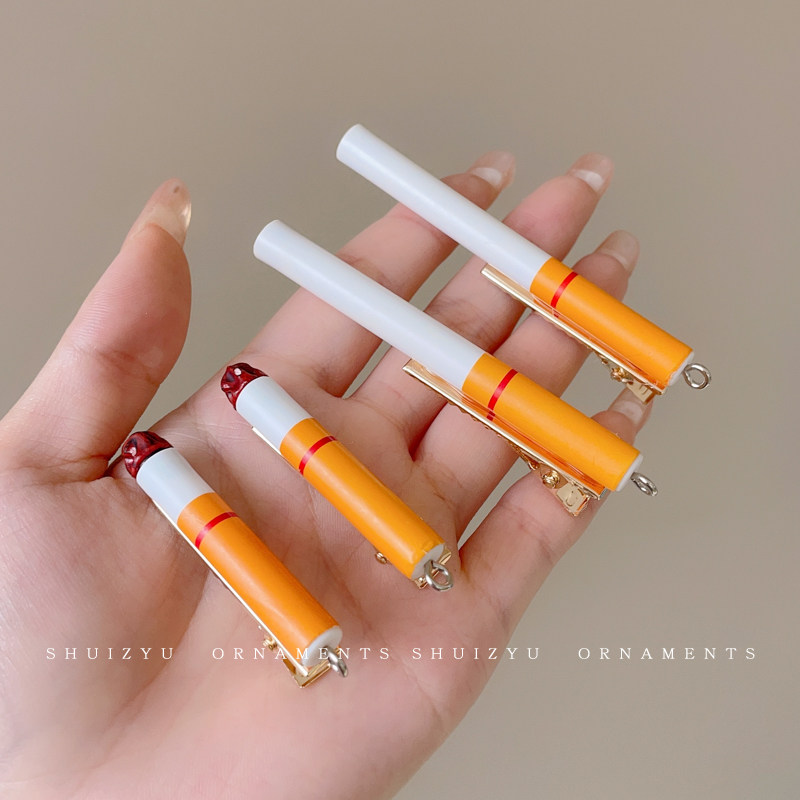 网红搞怪个性趣味创意仿真稀奇古怪香烟夹夹发卡子后脑勺搞笑夹子