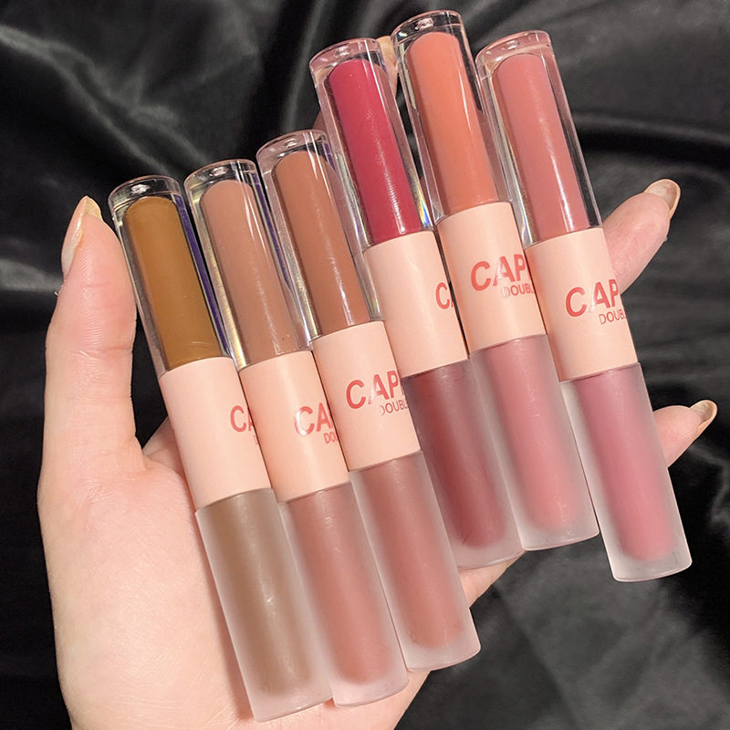 卡泡维妮双头唇釉 镜面水光哑光雾面不沾杯不掉色学生款显白素颜