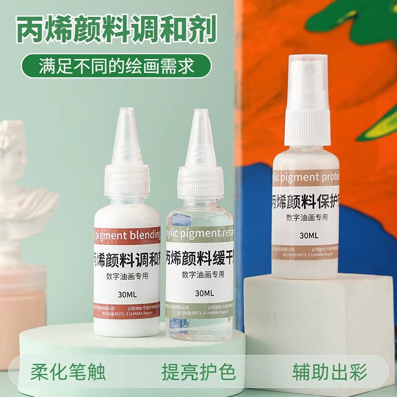 丙烯调和液防水保护剂缓干剂油画专业媒介剂增加光泽亮度防晒