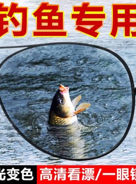 钓鱼专用偏光太阳眼镜男士蛤蟆镜开车变色飞行员防紫外线日夜两用