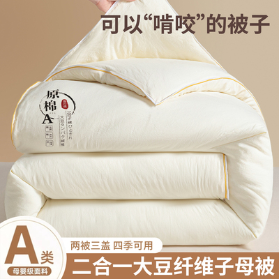 大豆纤维子母被二合一拉链款被子被芯学生宿舍单人棉被春秋被冬被