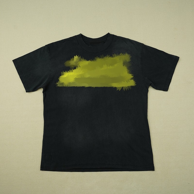 thumbnail for Yellow graffiti tide print short sleeves