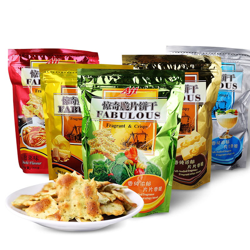 品牌补贴【AJI惊奇脆片*4包】薄脆饼干咸味办公室零食小吃茶点